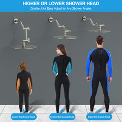 Lordear 4'' Brass Adjustable Shower Arm