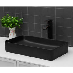 Lordear Ceramic Drop-in Rectangle Bathroom Vessel Sink