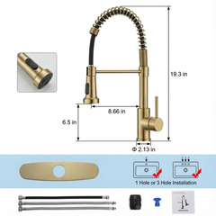 Lordear Pull-down gold faucet