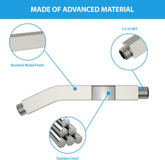Lordear 6" Stainless Steel Wall Mounted Rain Shower Head Extension Shower Arm  from Lordear
