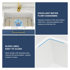 Lordear 32'' Undermount Kitchen Sink Fireclay