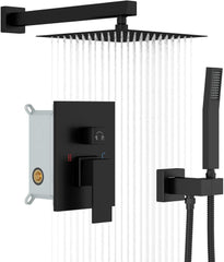 Lordear Stainless Steel Wall Mounted Square Rainfall Shower Head with Handheld Shower  from Lordear
