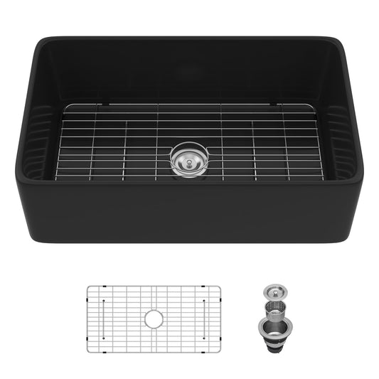 Lordear 33x20x10 Inch Farmhouse Kitchen Sink Single Bowl