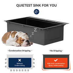 Lordear 33 Inch Black Drop-In Workstation Kitchen Sink