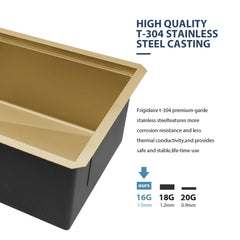 Lordear 28'' Gold Stainless Steel Undermount Workstation Kitchen Sink