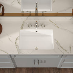 Lordear 19x15-Inch White Rectangular Ceramic Undermount Bathroom Sink