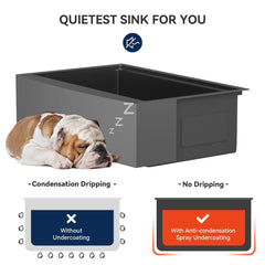 Lordear Black Workstation Stainless Steel Farmhouse Sink