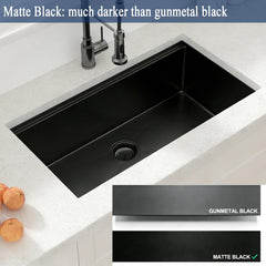Lordear 33'' Matte Black Stainless Steel Undermount Workstation Kitchen Sink
