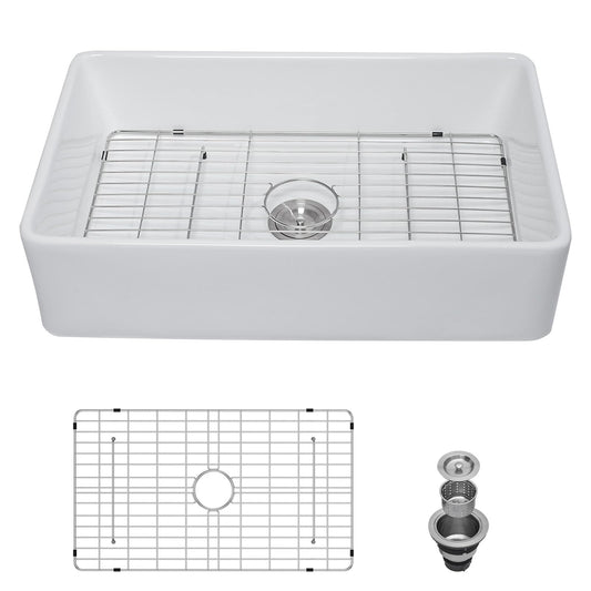 Lordear 30x20x9 Inch Farmhouse Kitchen Sink Single Bowl