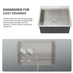 Lordear 25 Inch Workstation Laundry Sink