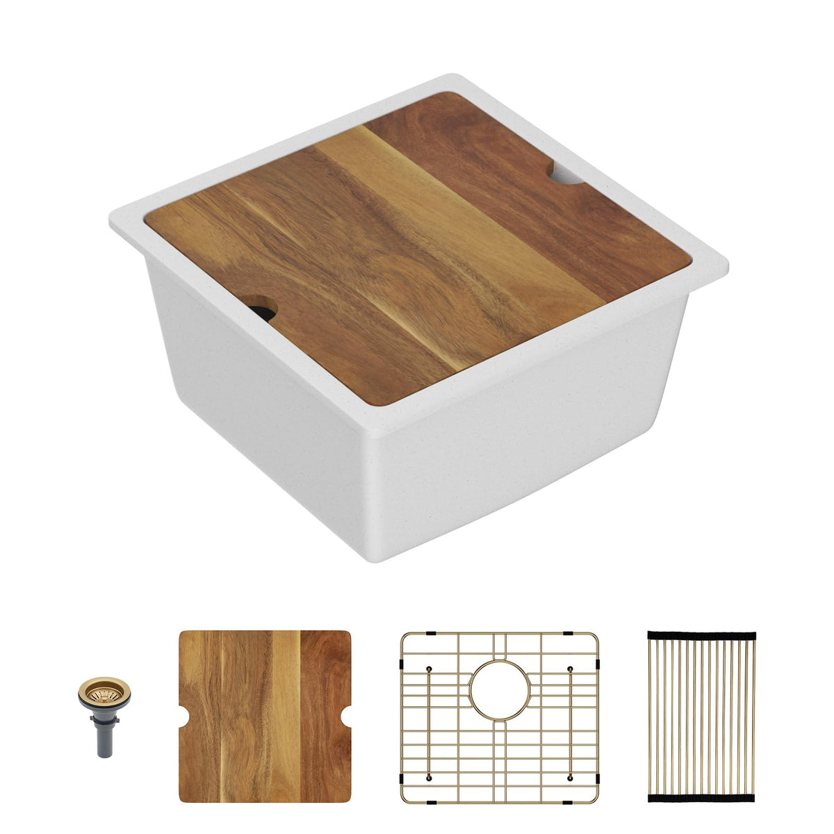 Lordear 18x18 Inch Undermount Bar Sink Single Bowl