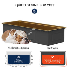 Lordear 45'' Gold Stainless Steel Undermount Workstation Kitchen Sink