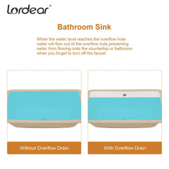 Lordear 20x14-Inch White Ceramic Undermount Bathroom Sink