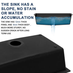 Lordear 33x19x9 Inch Undermount Bar Sink Single Bowl