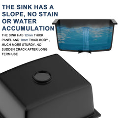 Lordear 18x16x9 Inch Undermount Bar Sink Single Bowl