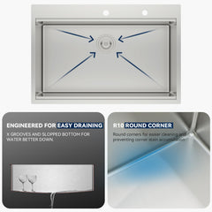 Lordear 30 Inch Drop-In Workstation Kitchen Sink