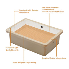 Lordear 16'' Undermount Ceramic Pure White Oval  Bathroom Sink
