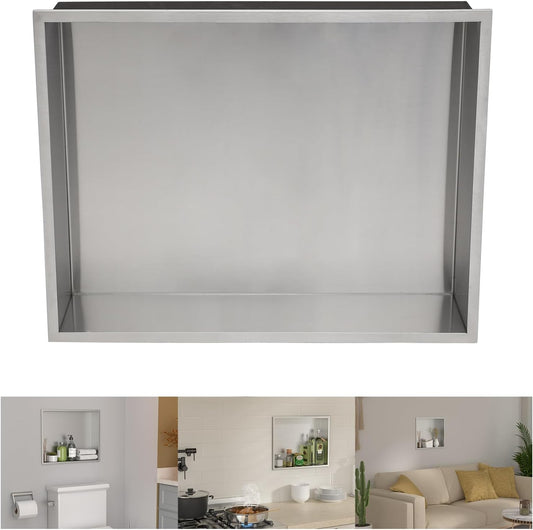 thumbnail image 2 of Stainless Steel Shower Niche 13x25 Double Shelf Wall-Inserted For Shower - Black 2 of 5