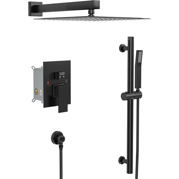 Stainless Sink Lordear High Pressure Black Shower System 10 Inch,Height