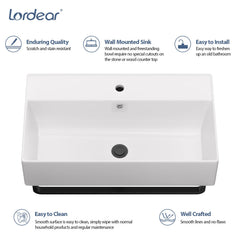 Lordear 21'' Wall Mounted Bathroom Sink