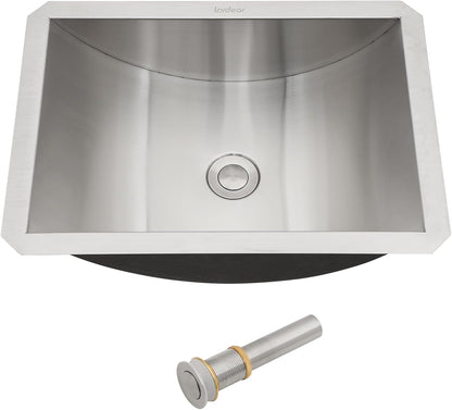 Lordear Bathroom Sink Stainless Steel 18in Undermount Vanity Bathroom Sinks Rectangle Stainless Steel Lavatory Sink Basin with Drain  from Lordear