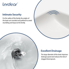 Lordear 24'' x 16'' White Ceramic Rectangular Bathroom Vessel Sink