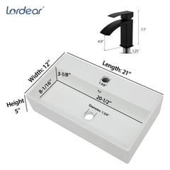 Lordear 21'' Wall Mounted Bathroom Sink