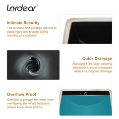 Lordear 18'' Black Undermount Bathroom Sink