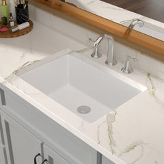 Lordear 16'' Undermount Ceramic Pure White Oval  Bathroom Sink