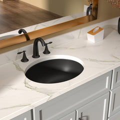 Lordear 18x15-Inch Black Ceramic Undermount Bathroom Sink
