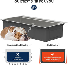 Lordear 39x22 Inch Single Bowl Stainless Steel Drop In Workstation Kitchen Sink with Mixing Bowl