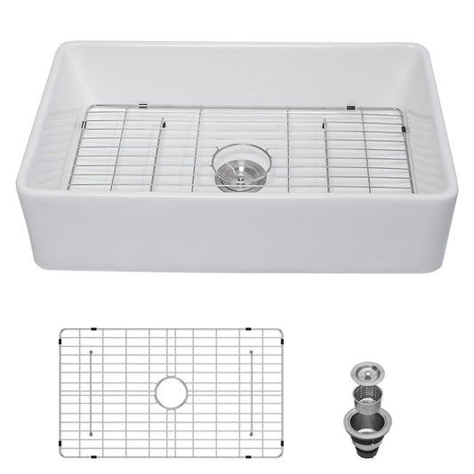 Lordear 33x20x9 Inch Farmhouse Kitchen Sink Single Bowl