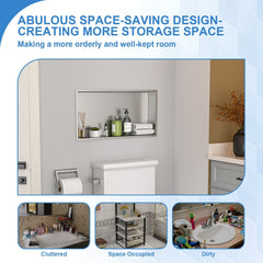 Lordear 24" x 12" Stainless Steel Rectangle Built-in Bathroom Niche  from Lordear