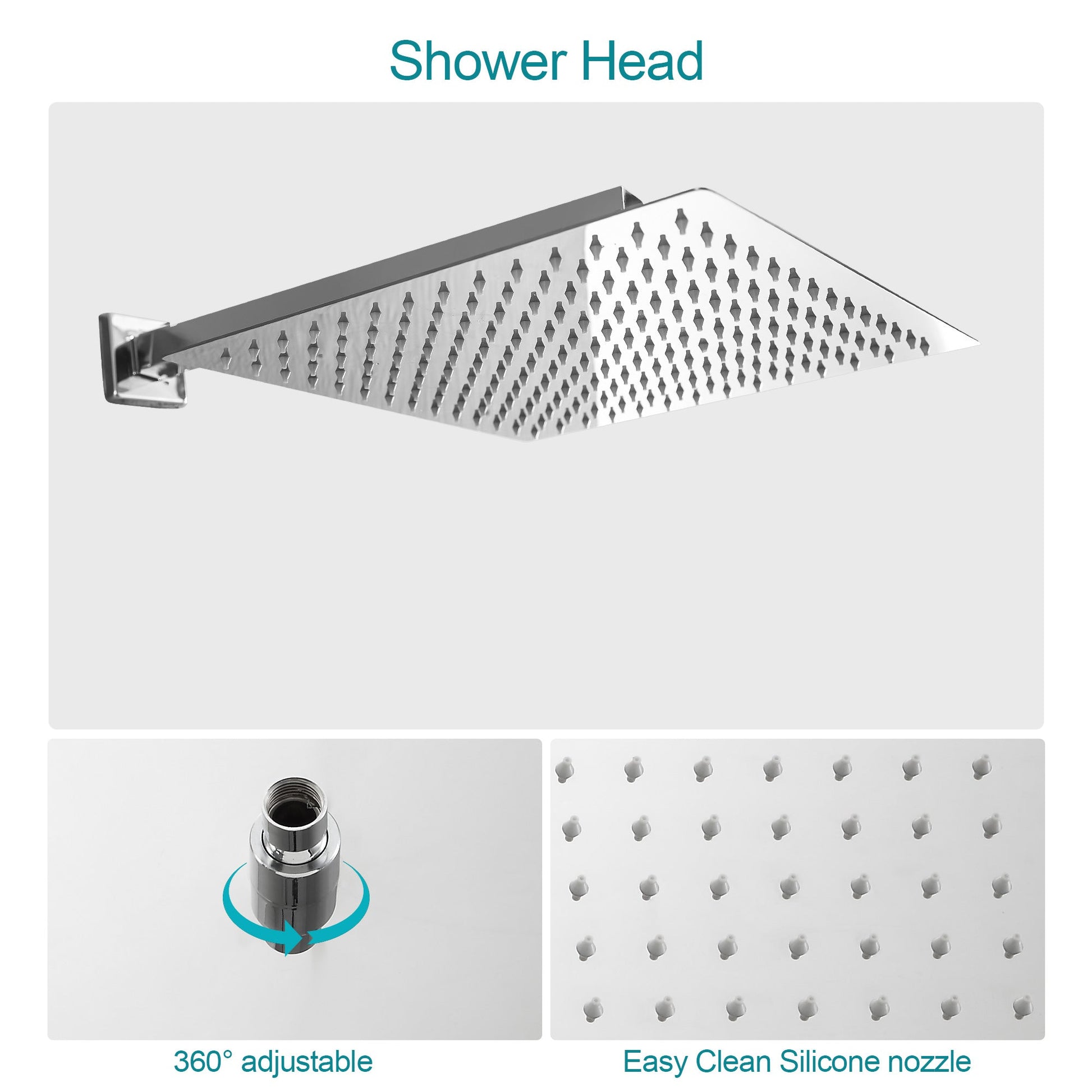 Lordear 10 Inch Wall Mounted Shower System with Chrome Finish - Stainless Steel Shower Head and Handheld | Big Deal, Shower Faucets & System, Shower Head with Handheld | Lordear