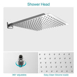 Lordear 10 Inch Wall Mounted Shower System with Chrome Finish - Stainless Steel Shower Head and Handheld | Big Deal, Shower Faucets & System, Shower Head with Handheld | Lordear