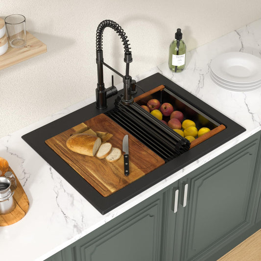 Lordear 30x22x9 Inch Drop In Kitchen Sink Single Bowl