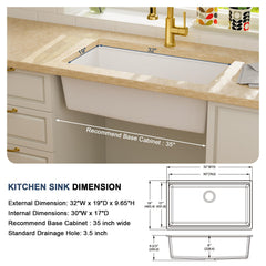 Lordear 32-Inch Undermount Kitchen Sink Single Bowl