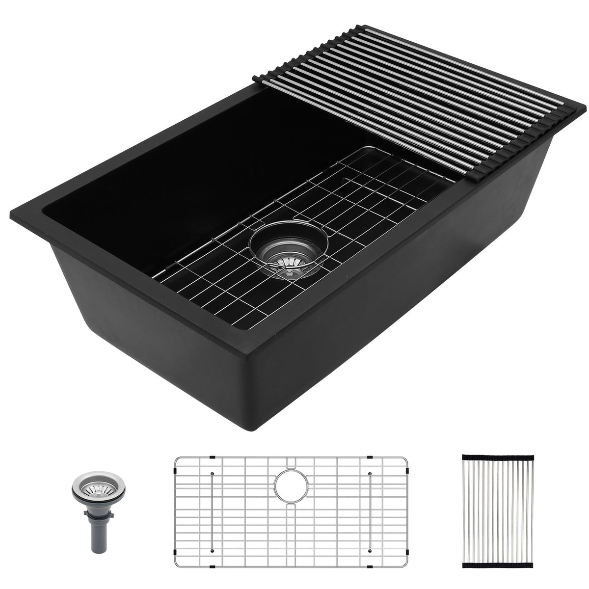 Lordear 33x19x9 Inch Undermount Bar Sink Single Bowl
