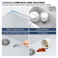 Lordear 30-Inch Drop-In Kitchen Sink Single Bowl