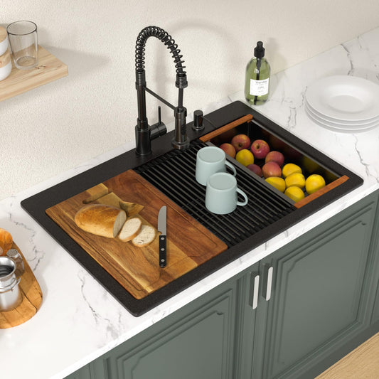 Lordear 33-Inch Drop-In Kitchen Sink Single Bowl