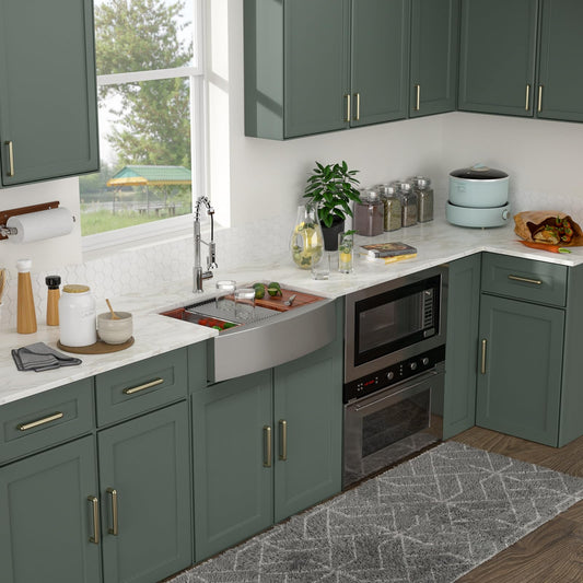 33'' Double Bowl Kitchen Sink 60/40 Farmhouse Sink