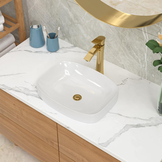 Lordear 20 x 15 Inch Vessel Sink Bathroom Semi Recessed Sinks