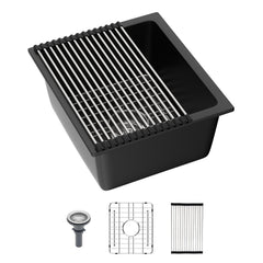 Lordear 18x15x9 Inch Undermount Quartz  Bar Sink Single Bowl