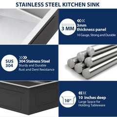 Lordear 30 Inch Drop-In Kitchen Sink
