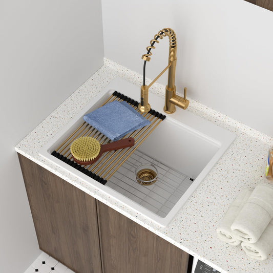 Lordear 25-Inch Drop-In Laundry Sink Single Bowl