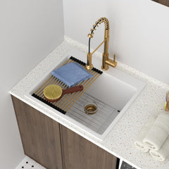 Lordear 25-Inch Drop-In Laundry Sink Single Bowl