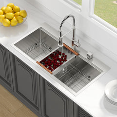 Lordear 36 Inch Drop-In Workstation Kitchen Sink