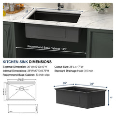 Lordear 30'' Gunmetal Black Stainless Steel Undermount Workstation Kitchen Sink
