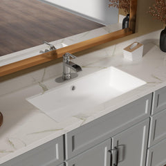 Lordear 27x14-Inch White Rectangular Ceramic Undermount Bathroom Sink