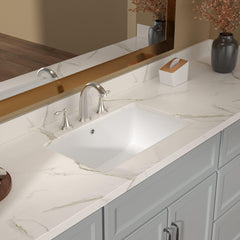 Lordear 20x14-Inch White Ceramic Undermount Bathroom Sink